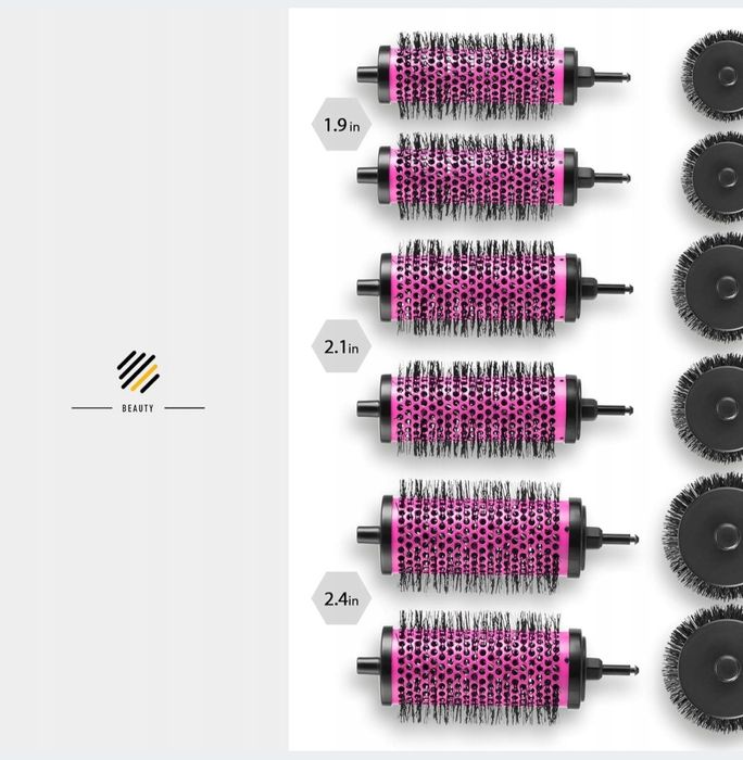 Zestaw szczotek do włosów z odpinanymi rolkam