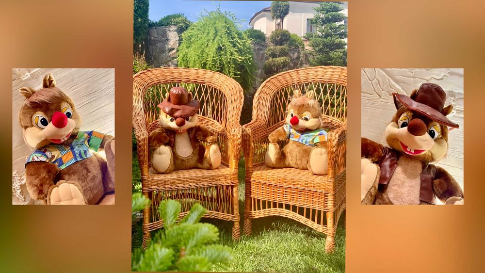 Велика м’яка іграшка Чіп і Дейл 55см. пара. подарунок, для фотосесії