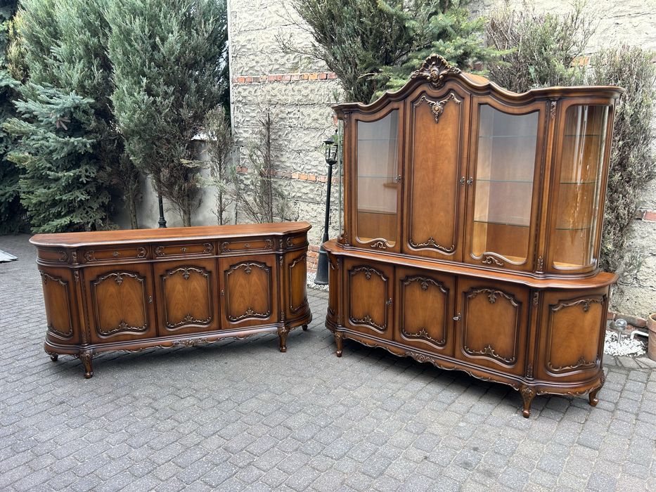 Komoda Ludwikowska Ludwik + Witryna Kredens Warrings Po Renowacji