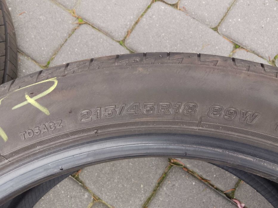OPONY BRIDGESTONE 215/45/18 7.03 MM LATO Komplet 2021 ROK