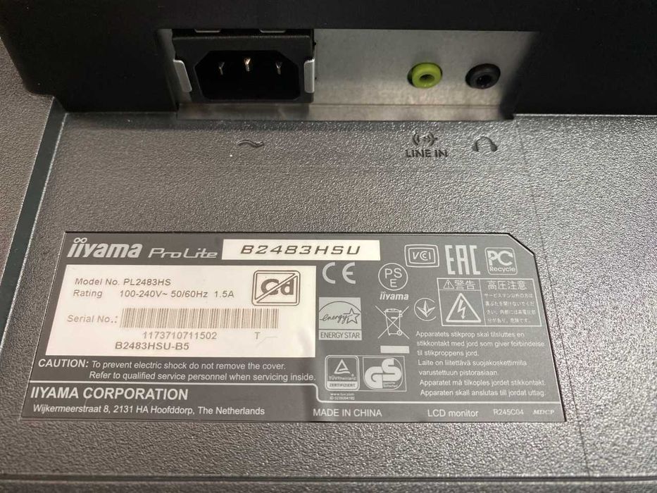 iiyama Prolite B2483HSU-B1DP Monitor LED