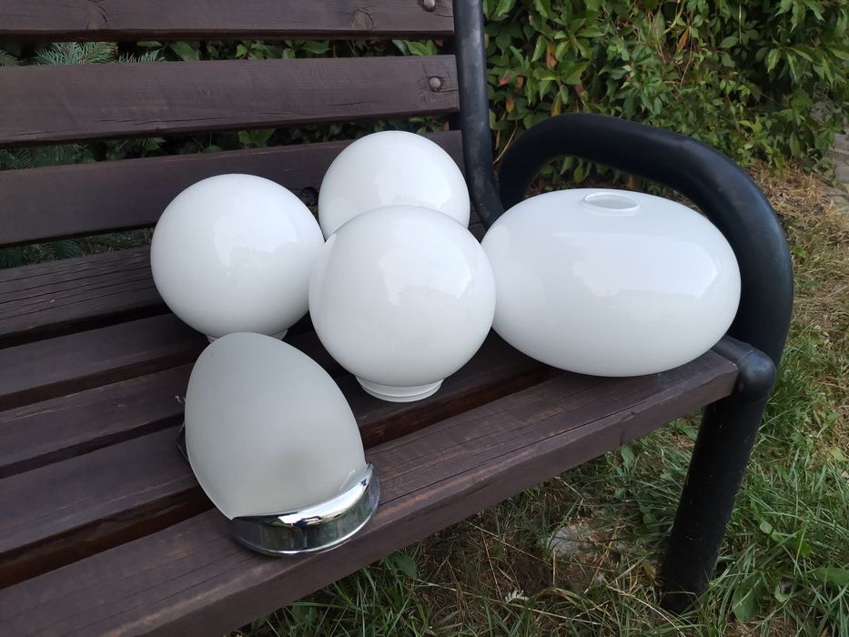 Klosze szklane kule lampy okrągłe wiszące abażur PRL garaż łazienka