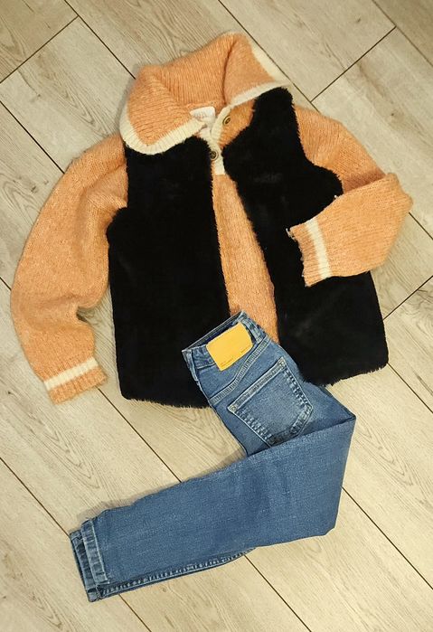 Spodnie jeansy rurki Zara vintage przetarcia 134 cm wiosna