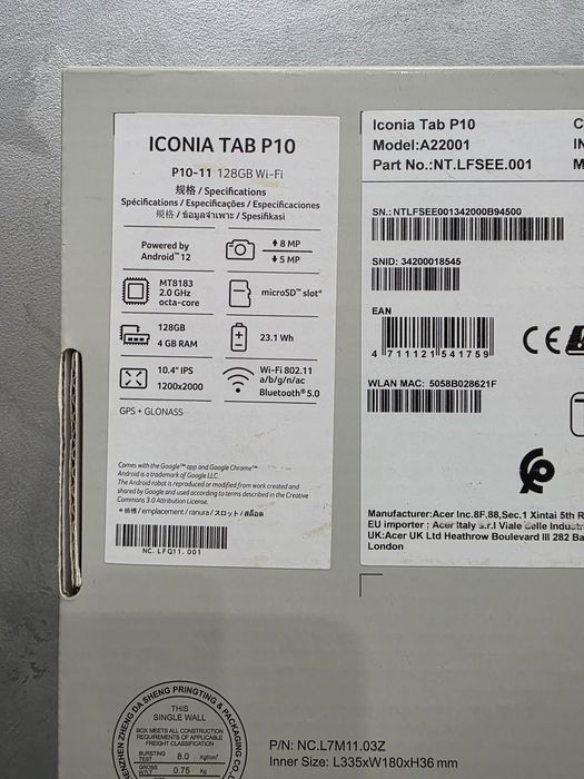 Планшети  Acer Iconia Tab M10 та Р10 4/128 ГБ вітринні варіанти, в ідеалі є кількість та опт