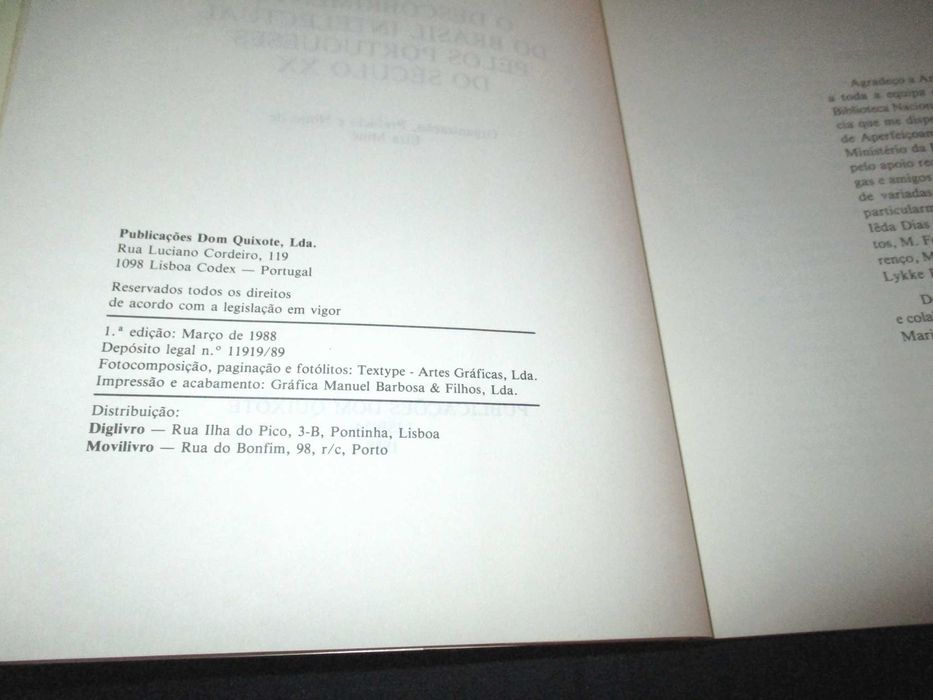 Livro O Descobrimento do Brasil Intelectual pelos portugueses do século XX