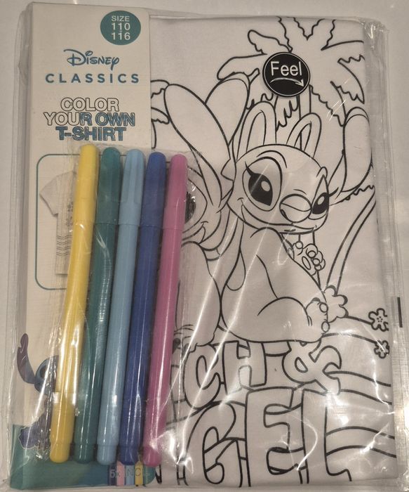Stitch Pokoloruj swój własny T-Shirt Rozmiar 110-116  bawełna