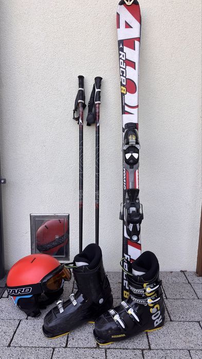 Narty Atomic 130 Buty Rossignol 245 kijki kask gogle narciarskie