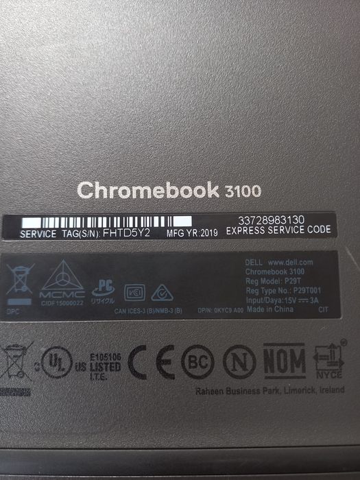Хромбук 3100. На запчастини.