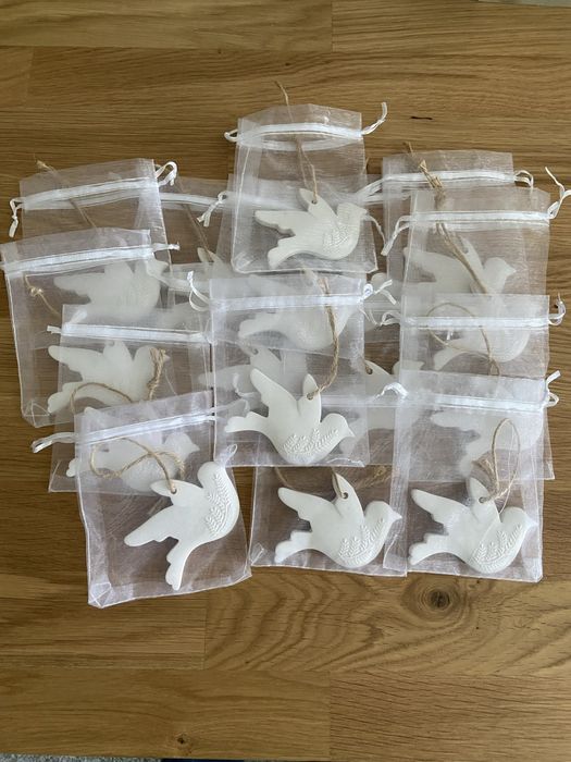 Andorinha/pomba em gesso perfumado lembranças batizados, casamentos