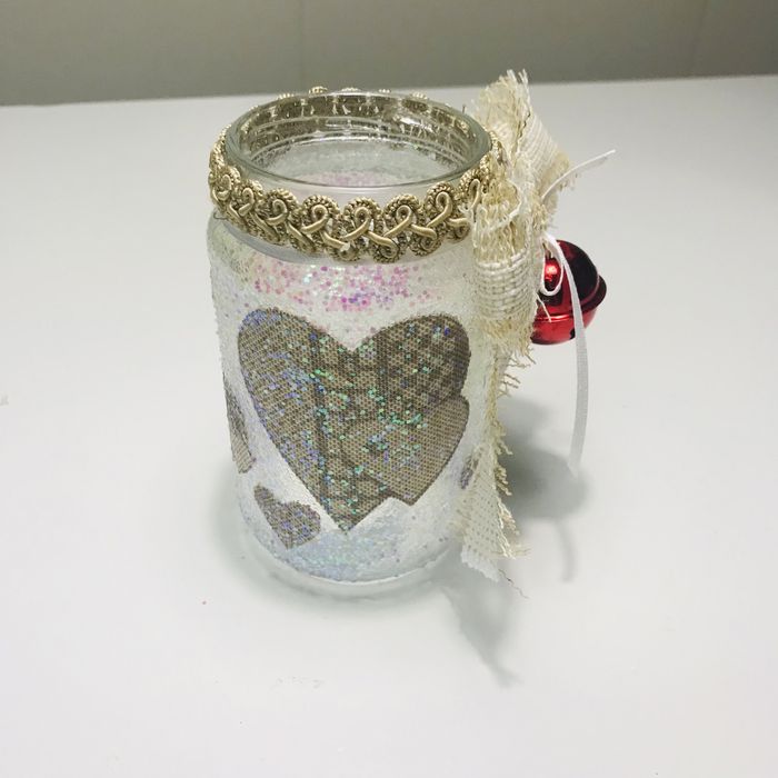 Porta velas com brilho decoraçao natal