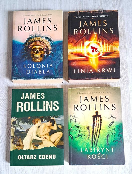 4x James Rollins Linia krwi UNIKAT + Kolonia diabła + Labirynt kości UNIKAT + Ołtarz Edenu  CYKL SIGMA FORCE