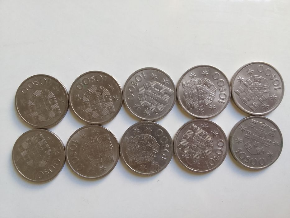 .Lote de 21 Moedas Portuguesas de 10 escudos