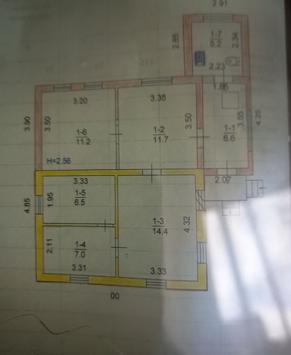 Продам дом.Південне  61м.9сот.Все удобства 22тис.