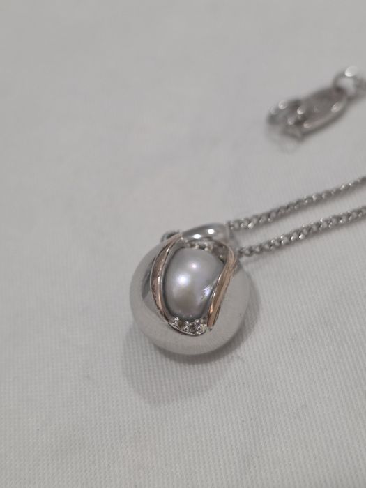 Colar Salacia Silver Oyster com pérola Clogau