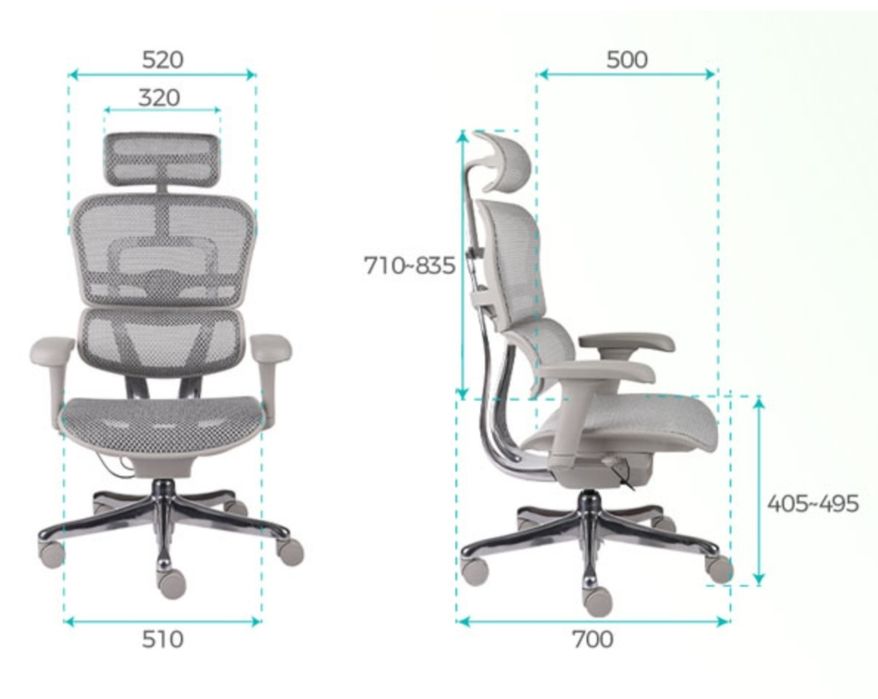 Fotel biurowy Ergohuman 2 Basic GS Grey | Stan BDB