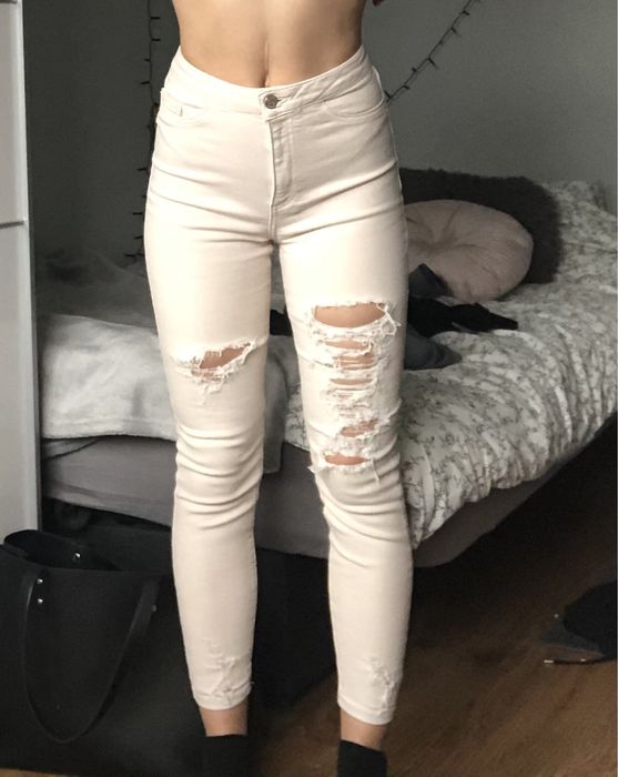 bezowe spodnie new look