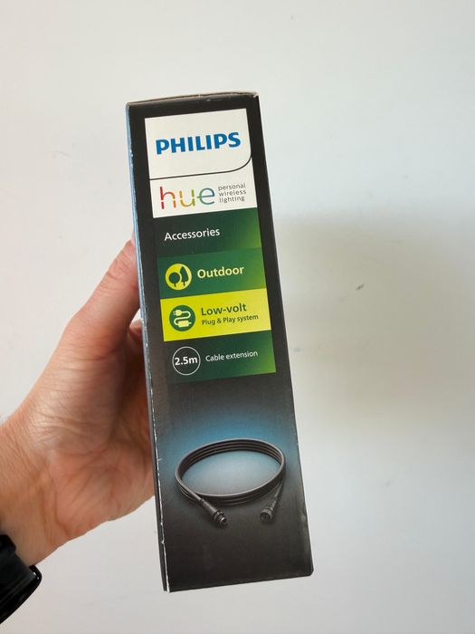 Kabel Przedłużający Zewnętrzny 2,5m IP67 Czarny Outdoor LowVolt Philips HUE