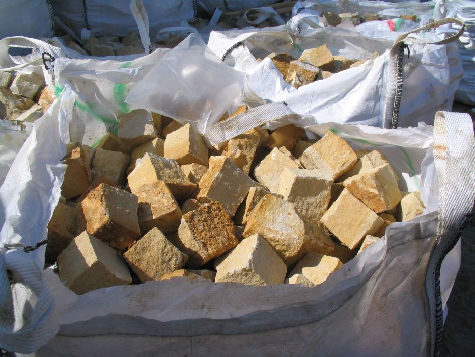 Kostka kamienna żółta 6x8 cm - piaskowiec łupany, 7 m² z tony