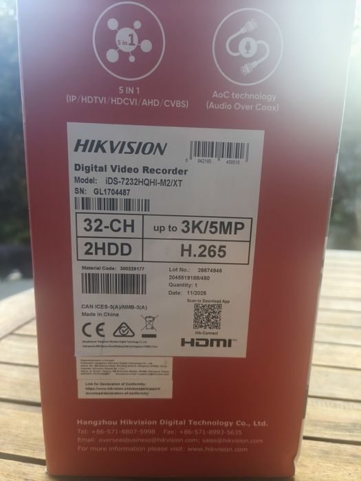 Rejestrator iDS-7232HQHI-M2/XT - Rejestrator HIKVISION Pro Series - AcuSense Analog HD + IP