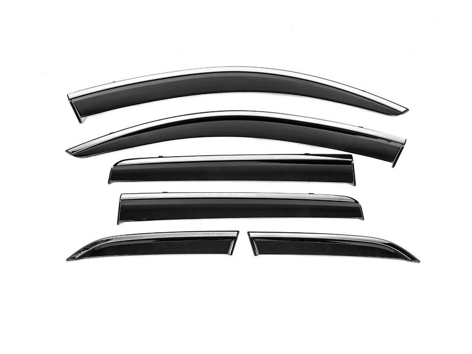 Ветровики с хромом Niken для Mitsubishi Outlander 2012-2021 рр. Поликарбонат (6 шт)