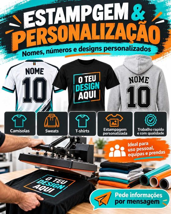 Estampagem de Camisolas e Roupa | Personalização de camisolas desportivas