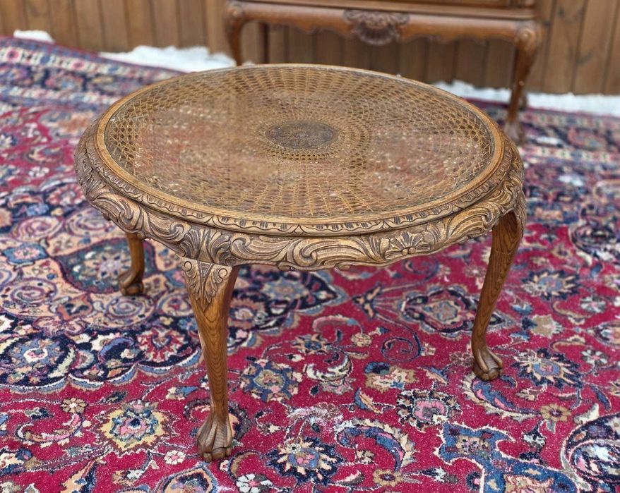 Ława Chippendale z rattanem i szybą #2430 Stylowy Węgrów