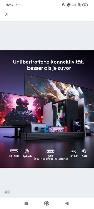 Soundbar Meredo g38 3.1 LED USB BT 5.3