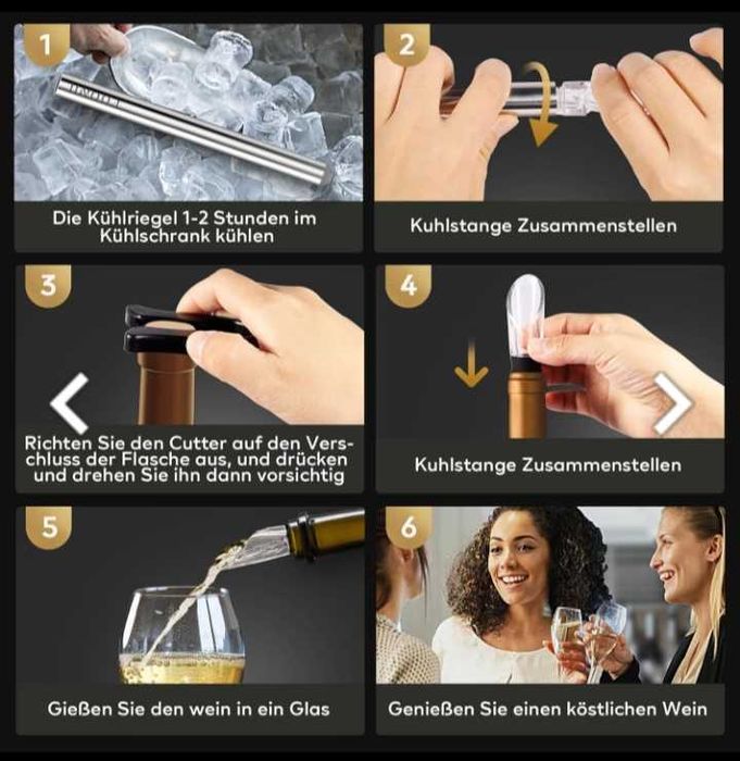 Винний охолоджувач Foonii з 2 планками з Європи.