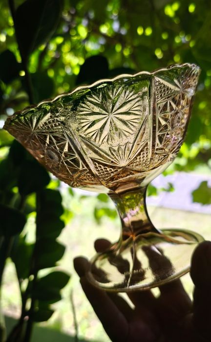 Сахарница цукорниця вазочка на ножке маслёнка старинное стекло царизм Мальцов антиквариат подарок декор интерьер дом