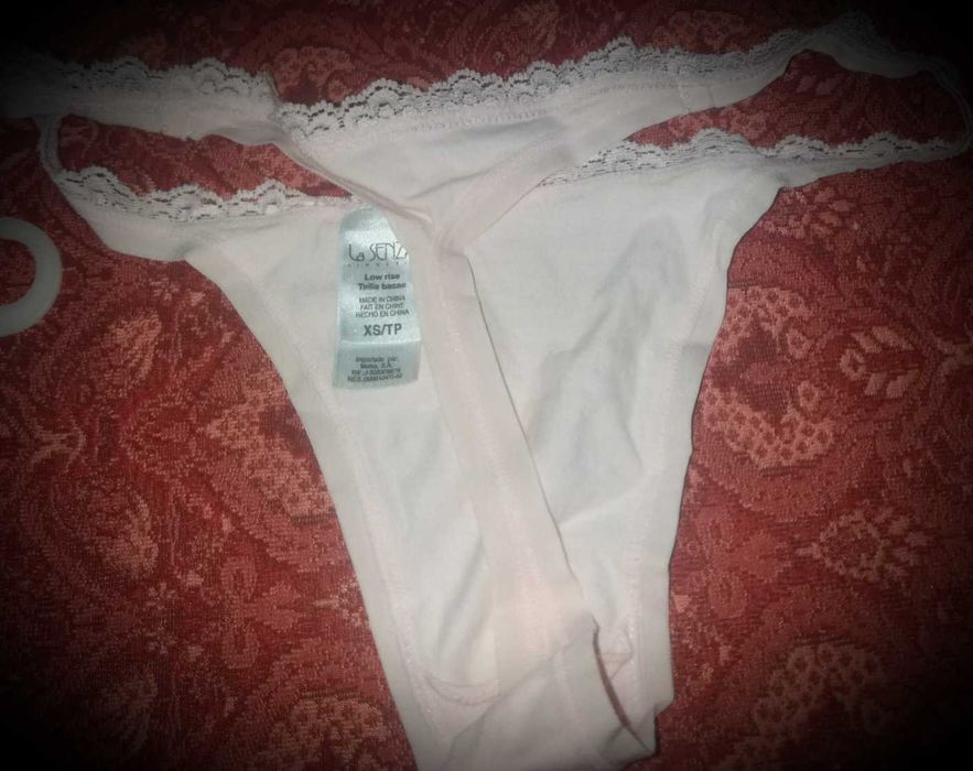 10 szt. Stringi XS białe beżowe kremowe różowe La Senza