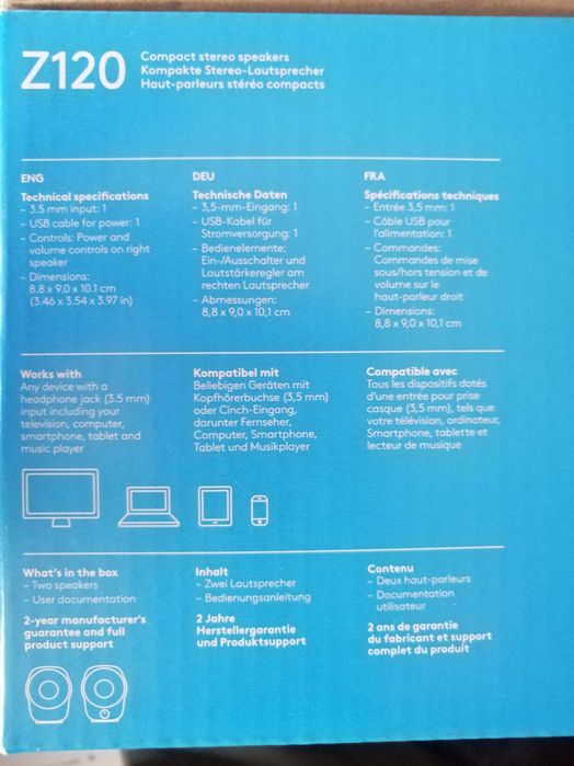 Colunas Logitech Z120