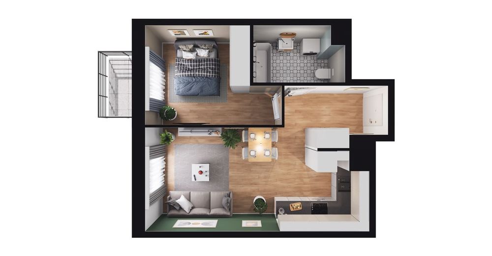 2-pokojowe mieszkanie 38m2 + balkon Bezpośrednio