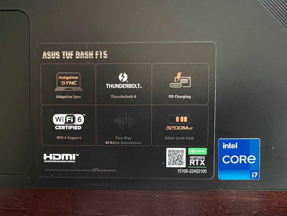 Laptop gamingowy ASUS TUF FX516 I7 16GB 512SSD 3060 W10