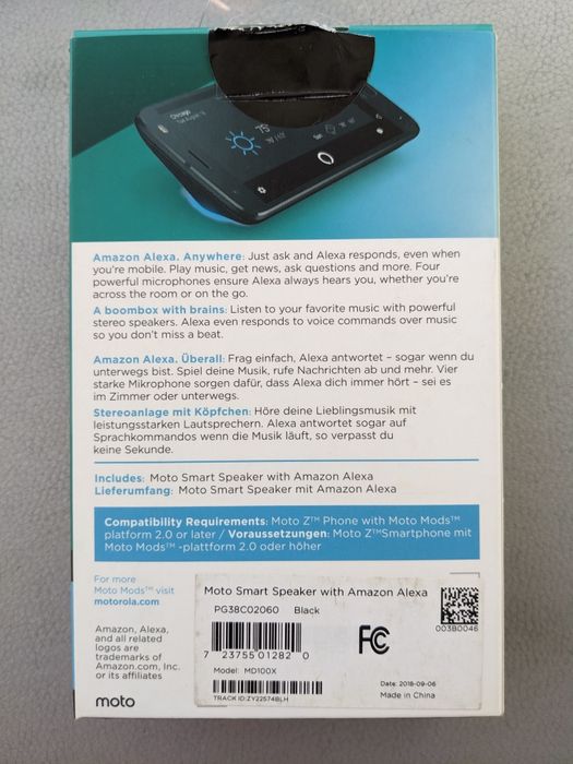 Колонка Alexa. Moto Mod Alexa. Motorola Alexa