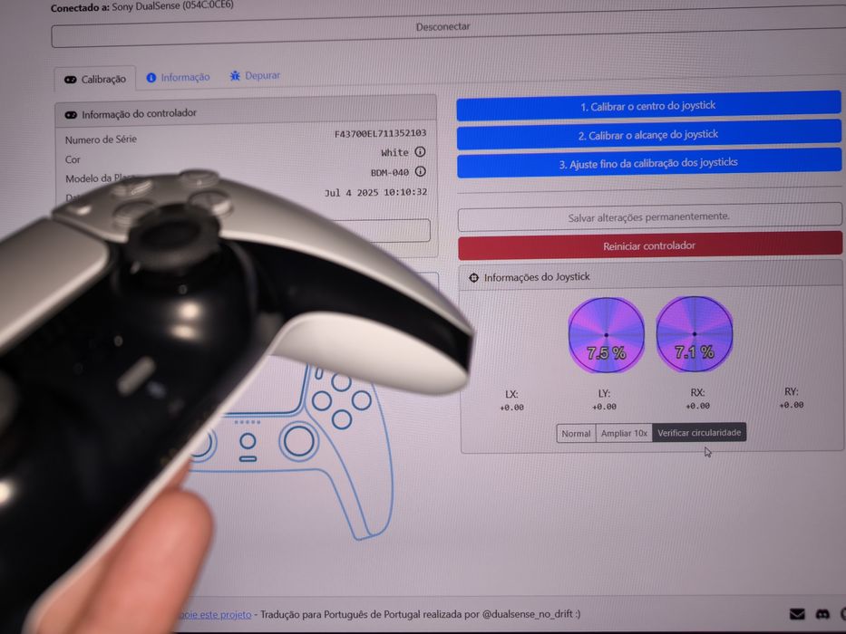 Dualsense com joysticks TMR Favor Union