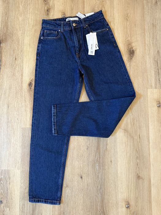 Темно-синие джинсы Zara mom 36 размер