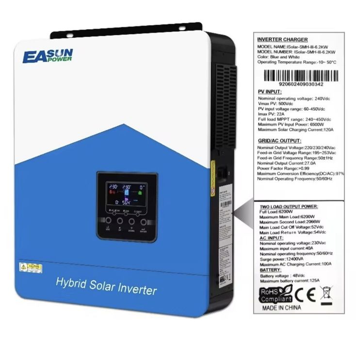 Inversor Solar Híbrido 6.2KW  Inverter 6200W WiFi