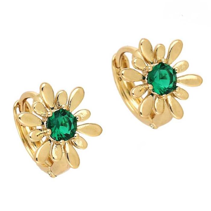 Kolczyki złote stal chirurgiczna KWIATUSZEK FM90