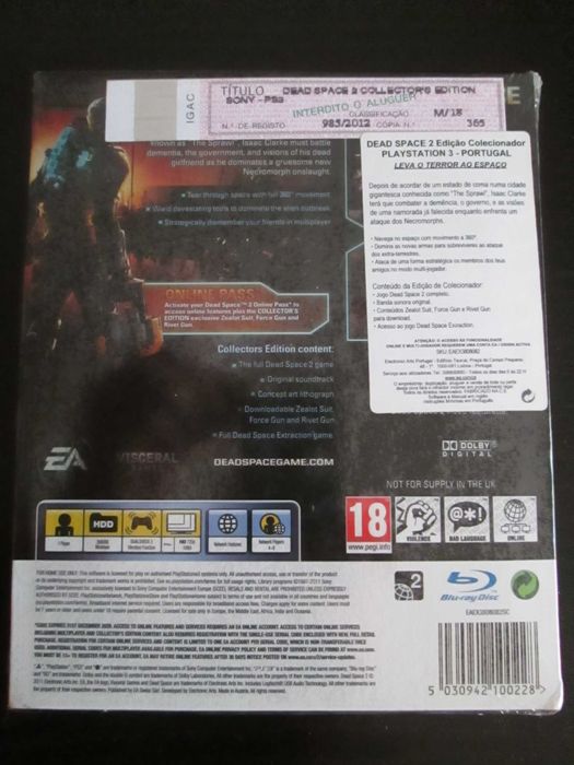 Dead Space 2 Edição Colecionador PS3 - Novo, Completo e Selado.