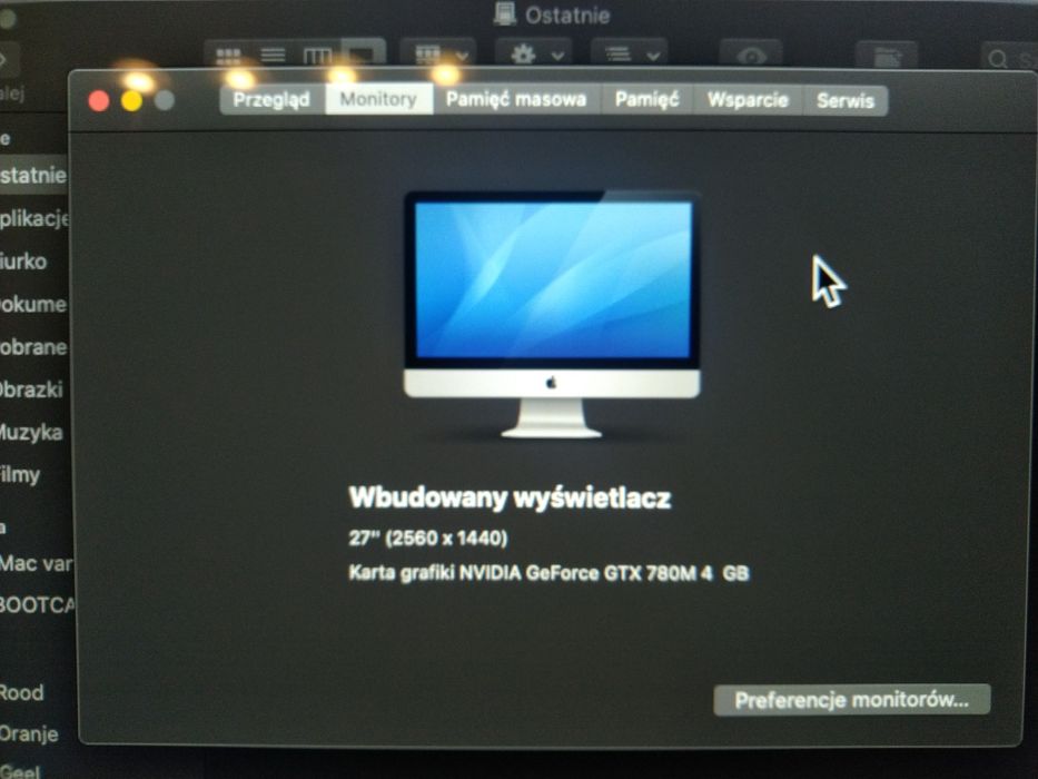 iMac 27 cali z  mac OS Catalina