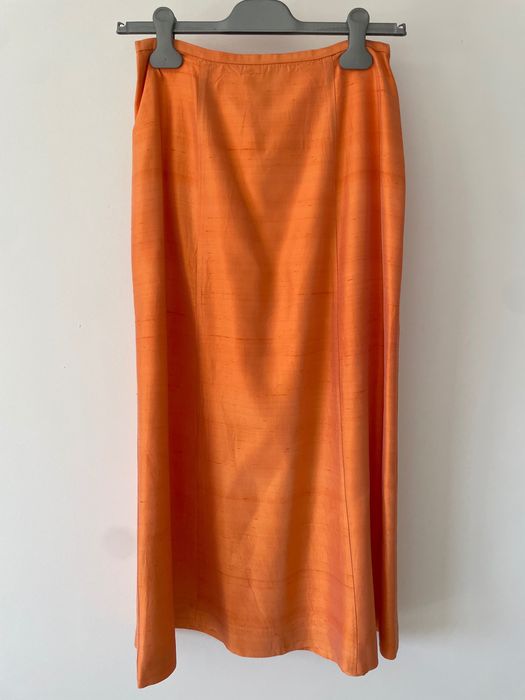 Conjunto 3 peças de roupa laranja em seda selvagem