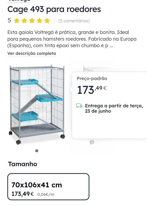 Gaiola para Roedores/Aves 3 Pisos