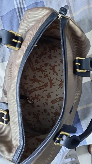 Longchamp kuferek torebka złota 20x20x35 uszy
