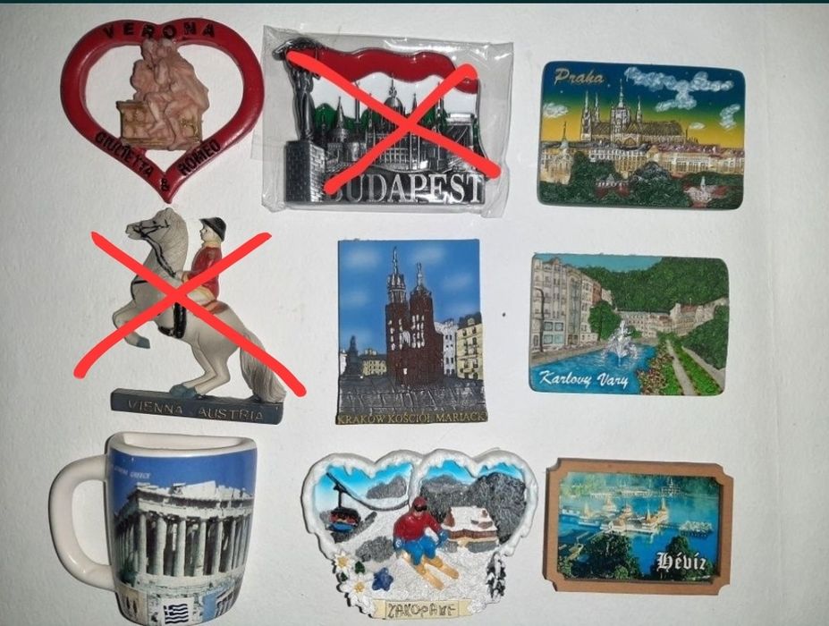 Магниты сувенирные привезенные из разных стран и городов Украины из