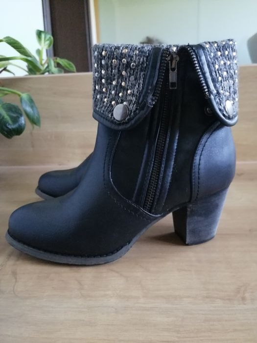 Buty kozaki czarne damskie 38 ocieplane