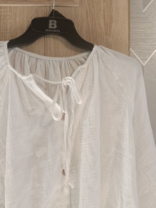 Piękny włoski komplet spódnica bluzka muslin nowy sml.uni.nowy