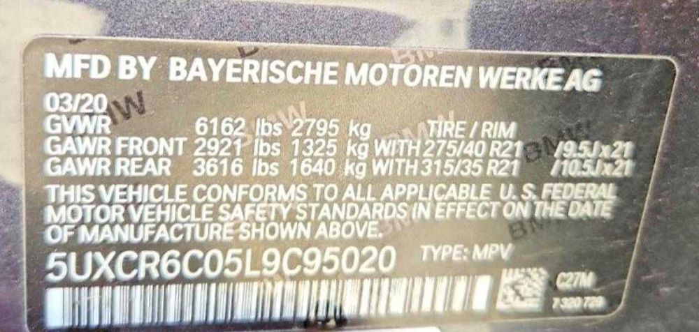 2020 BMW X5 XDRIVE40I
