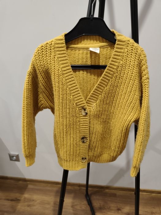 Cool Club Sweter dziewczęcy rozpinany musztardowy r 110