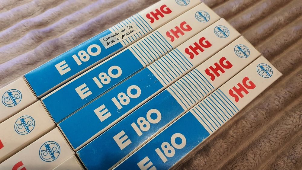 VHS STILON Zestaw 7szt. kaset wizyjnych. E-180 Super High Grade