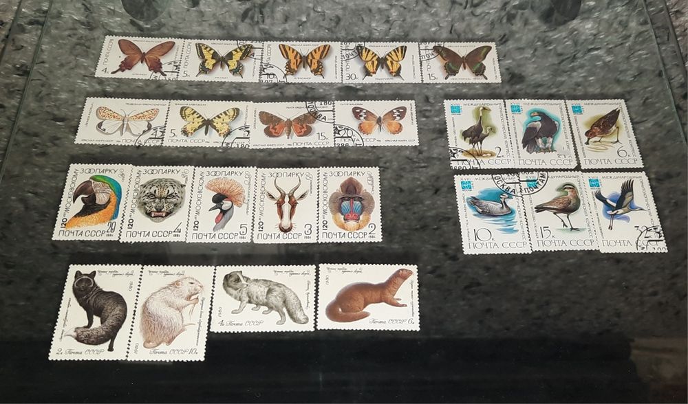 Марки фауна животные. СССР, Венгрия, Монголия, Польша.